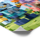 Block voor Block — Voxel Robot Builder Poster (Hoek)