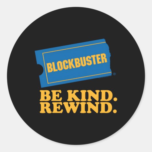 Blockbuster Be Kind Terugspoelen Ronde Sticker (Voorkant)