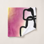 Blockchain: Abstract Roze, Geel, Zwart & Wit Bad Handdoek (Wasdoekje)