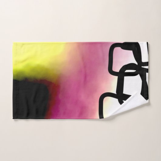Blockchain: Abstract Roze, Geel, Zwart & Wit Bad Handdoek (Handdoek)
