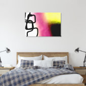 Blockchain: Abstract Roze, Geel, Zwart & Wit Canvas Afdruk (Insitu (Slaapkamer))
