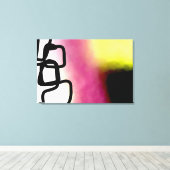 Blockchain: Abstract Roze, Geel, Zwart & Wit Canvas Afdruk (Insitu (Houten vloer))