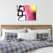 Blockchain: Abstract Roze, Geel, Zwart & Wit Canvas Afdruk (Insitu (Slaapkamer))