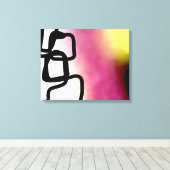 Blockchain: Abstract Roze, Geel, Zwart & Wit Canvas Afdruk (Insitu (Houten vloer))