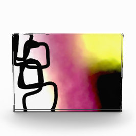 Blockchain: Abstract Roze, Geel, Zwart & Wit Fotoblokken