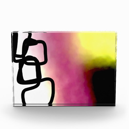 Blockchain: Abstract Roze, Geel, Zwart & Wit Fotoblokken (Voorkant)