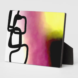 Blockchain: Abstract Roze, Geel, Zwart & Wit Fotoplaat