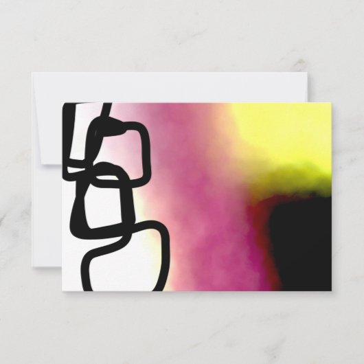 Blockchain: Abstract Roze, Geel, Zwart & Wit Kaart (Voorkant)