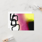 Blockchain: Abstract Roze, Geel, Zwart & Wit Kaart (Voorkant / Achterkant in situ)