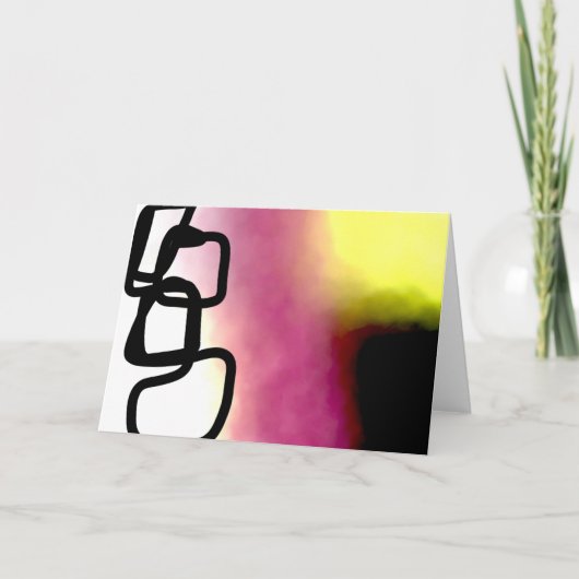 Blockchain: Abstract Roze, Geel, Zwart & Wit Kaart (Voorkant)