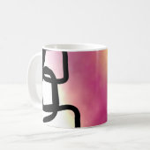 Blockchain: Abstract Roze, Geel, Zwart & Wit Koffiemok (Voorkant links)