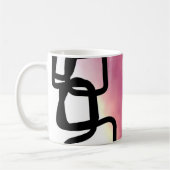 Blockchain: Abstract Roze, Geel, Zwart & Wit Koffiemok (Links)