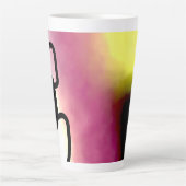 Blockchain: Abstract Roze, Geel, Zwart & Wit Latte Mok (Voorkant)