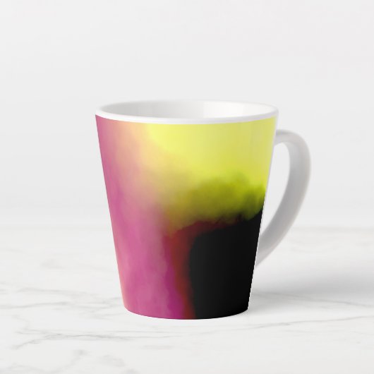 Blockchain: Abstract Roze, Geel, Zwart & Wit Latte Mok (Rechterhoek)