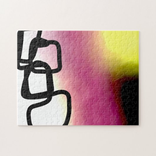 Blockchain: Abstract Roze, Geel, Zwart & Wit Legpuzzel (Horizontaal)