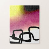 Blockchain: Abstract Roze, Geel, Zwart & Wit Legpuzzel (Verticaal)