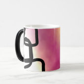 Blockchain: Abstract Roze, Geel, Zwart & Wit Magische Mok (Voorkant links)