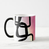 Blockchain: Abstract Roze, Geel, Zwart & Wit Magische Mok (Links)