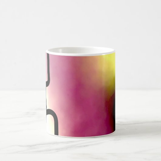 Blockchain: Abstract Roze, Geel, Zwart & Wit Magische Mok (Center)
