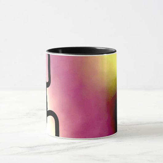 Blockchain: Abstract Roze, Geel, Zwart & Wit Mok (Midden)