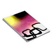 Blockchain: Abstract Roze, Geel, Zwart & Wit Notitieboek (Rechterzijde)