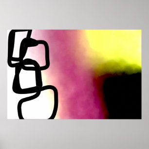 Blockchain: Abstract Roze, Geel, Zwart & Wit Poster