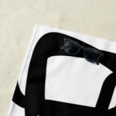 Blockchain: Abstract Roze, Geel, Zwart & Wit Strandlaken (In situ)