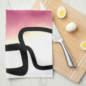 Blockchain: Abstract Roze, Geel, Zwart & Wit Theedoek (Quarter Fold)