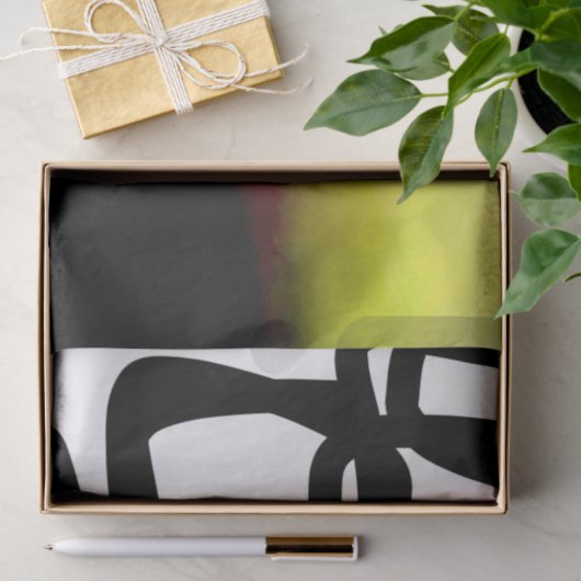 Blockchain: Abstract Roze, Geel, Zwart & Wit Tissuepapier (Geschenk)