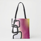 Blockchain: Abstract Roze, Geel, Zwart & Wit Tote Bag (Voorkant)