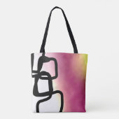 Blockchain: Abstract Roze, Geel, Zwart & Wit Tote Bag (Achterkant)