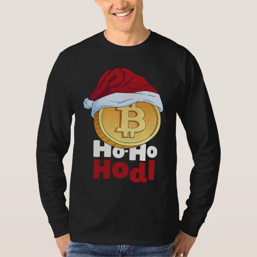 Blockchain Ho HoHodl Xmas Bitcoin Cryptocurrency B T-shirt (Voorkant)