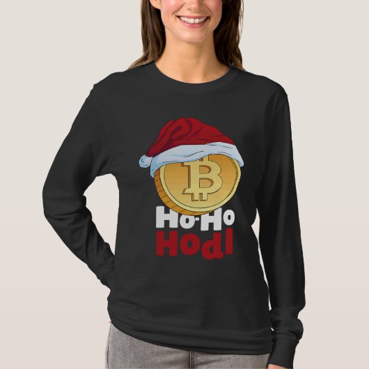 Blockchain Ho HoHodl Xmas Bitcoin Cryptocurrency B T-shirt (Voorkant)