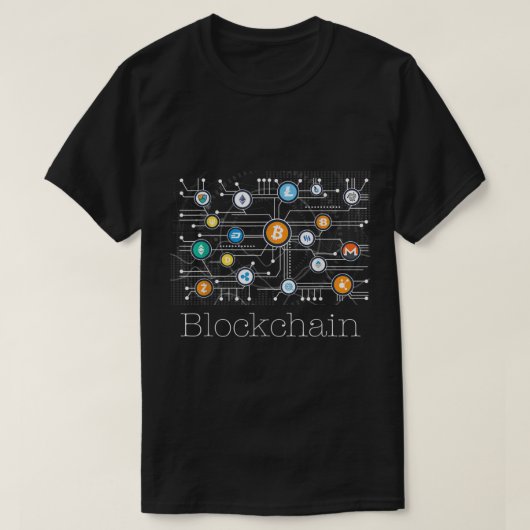 Blockchain Network Crypto Design T-shirt (Design voorkant)