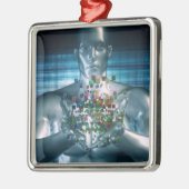 Blockchain Solutions in Business World Concept Metalen Ornament (Links)