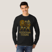 Blockchain Titans™ Bitcoin versus Ethereum Crypto T-shirt (Voorkant volledig)