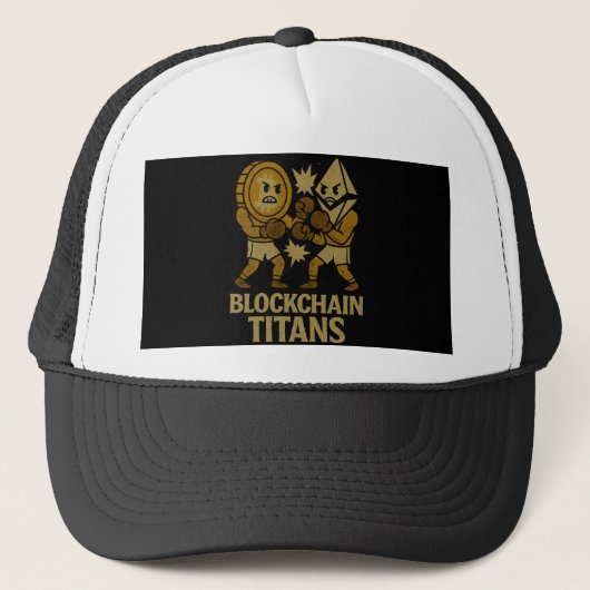 Blockchain Titans™ BTC vs ETH Strijd om Crypto Trucker Pet (Voorkant)
