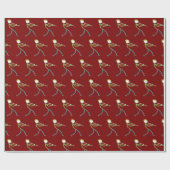 Blockfluitspelende Stickman Cadeaupapier (Vlak)