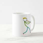 Blockfluitspelende Stickman Koffiemok (Voorkant rechts)