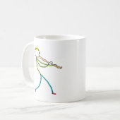 Blockfluitspelende Stickman Koffiemok (Voorkant links)