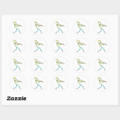 Blockfluitspelende Stickman Ronde Sticker (Vel)