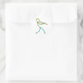 Blockfluitspelende Stickman Ronde Sticker (Tas)