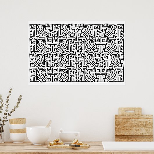 blockity-doolhof poster (Keuken)