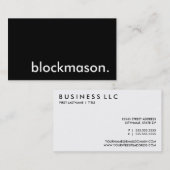 blockmason. visitekaartje (Voorkant / Achterkant)
