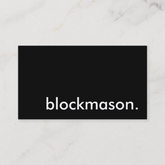 blockmason. visitekaartje (Voorkant)