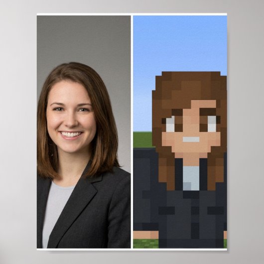 BlockPix Minecraft Character Poster (Voorkant)