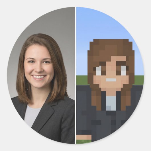 BlockPix Minecraft Karakter Sticker (Voorkant)