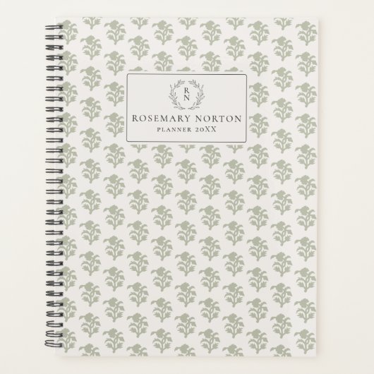 Blockprint geïnspireerd lichtgroen planner (Voorkant)