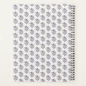 Blockprint geïnspireerde blauwe bloemen planner (Achterkant)