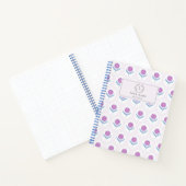 Blockprint geïnspireerde roze bloemen notitieboek (Binnen)